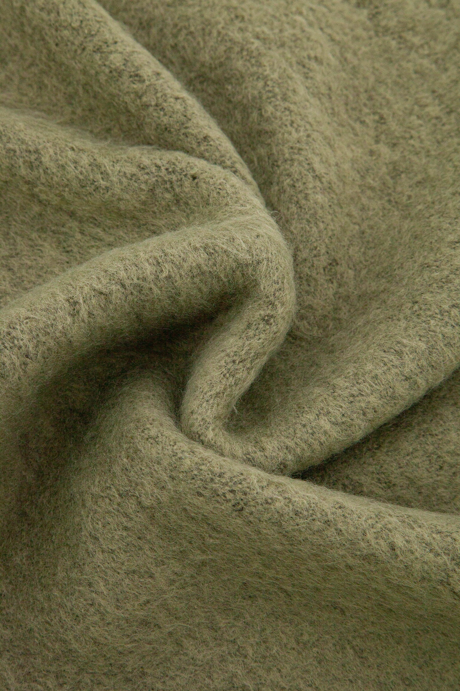 Moss Green Asymmetric Winter Scarf - Image 4