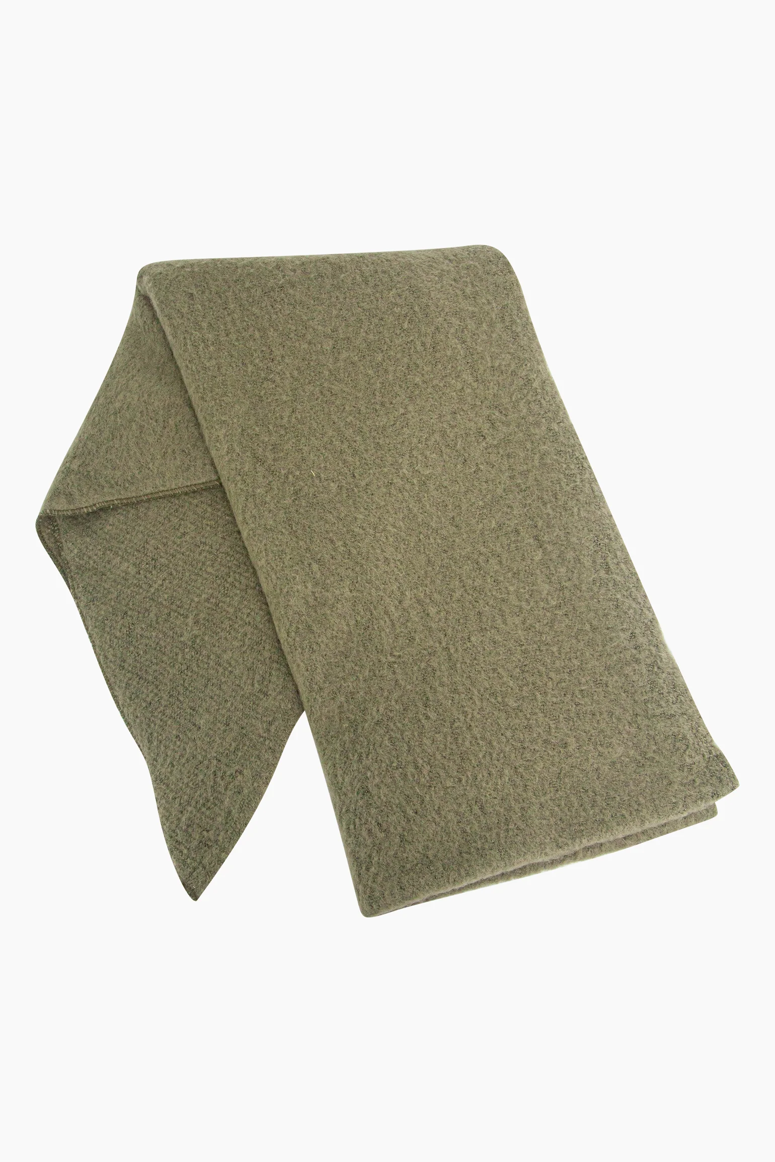 Moss Green Asymmetric Winter Scarf - Image 3