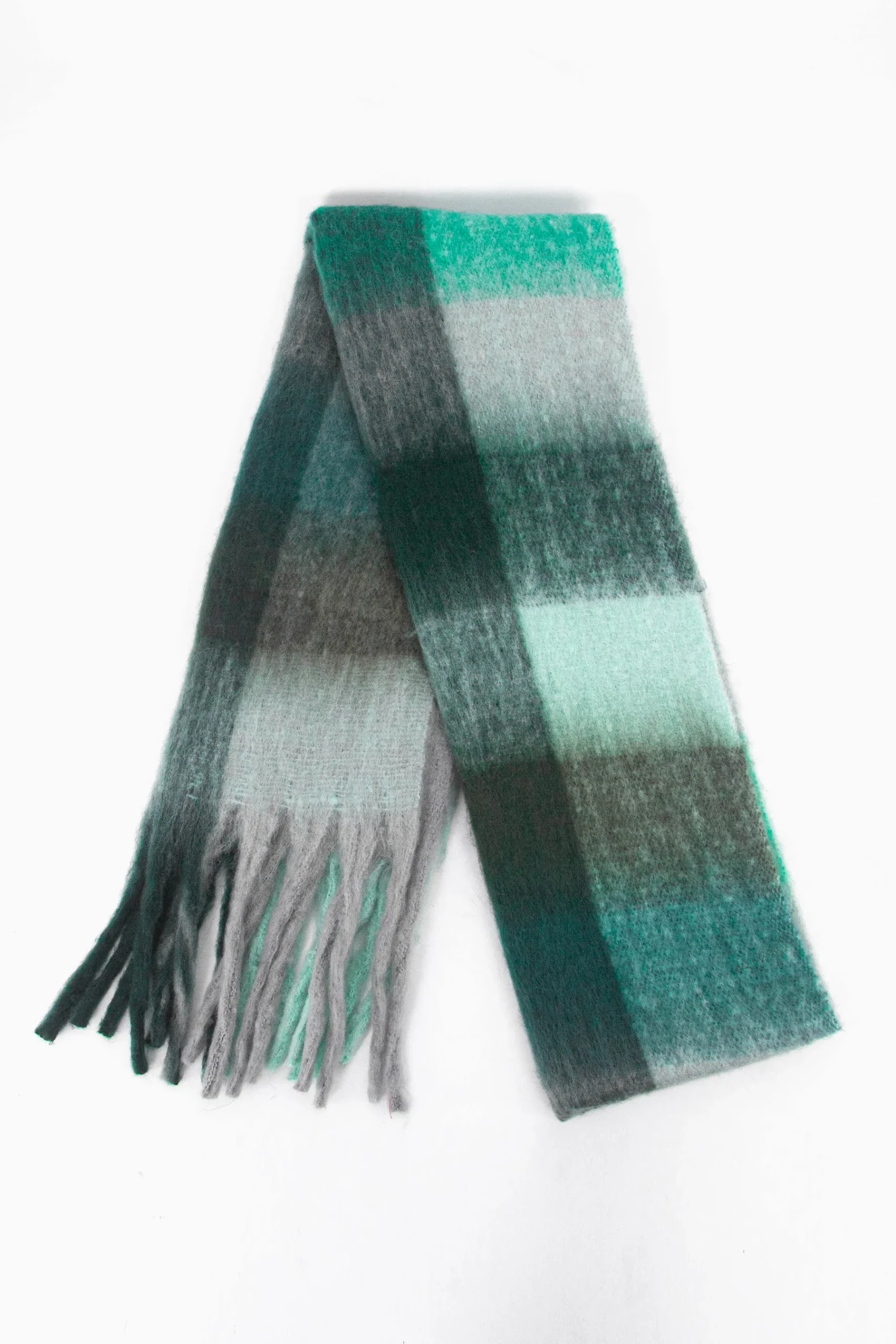 Allie Luxury Teal Colour Block Scarf - Image 3